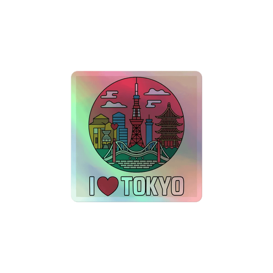 I love Tokyo Kiss-Cut Holographic Sticker Sheet product image (1)
