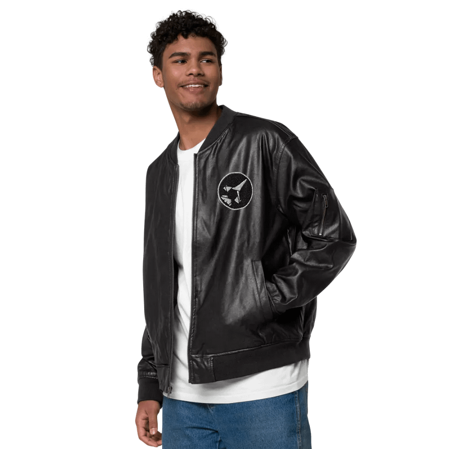Faux Leather bomber jacket - channel logo product image (4)