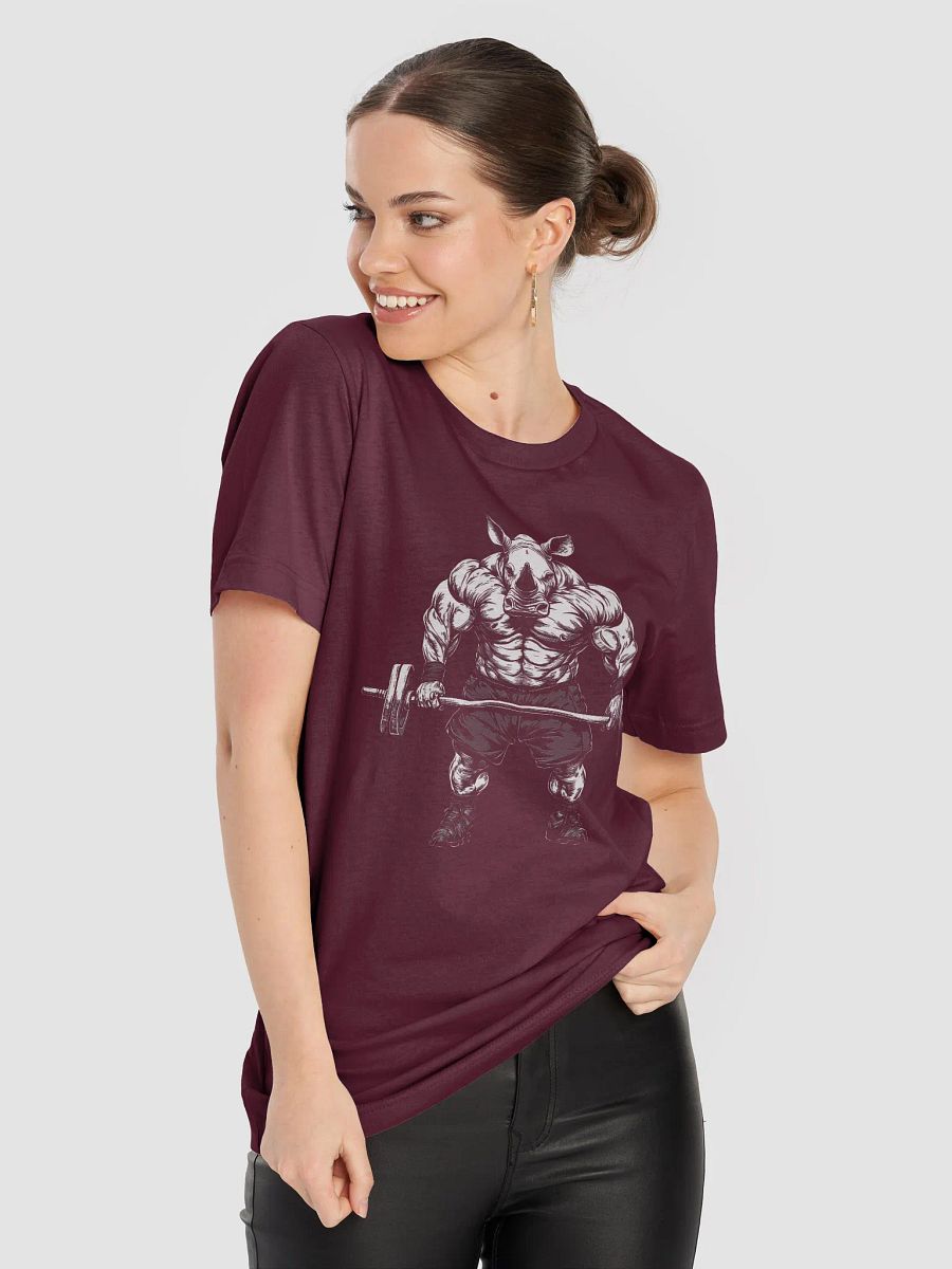 Rhino Powerlifting T-Shirt, Gym Beast Tee, Fitness Animal Shirt product image (4)