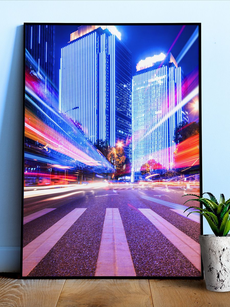 Neon light city #2 (synthwave/vaporwave/retrowave/cyberpunk) — aesthetic poster product image (1)