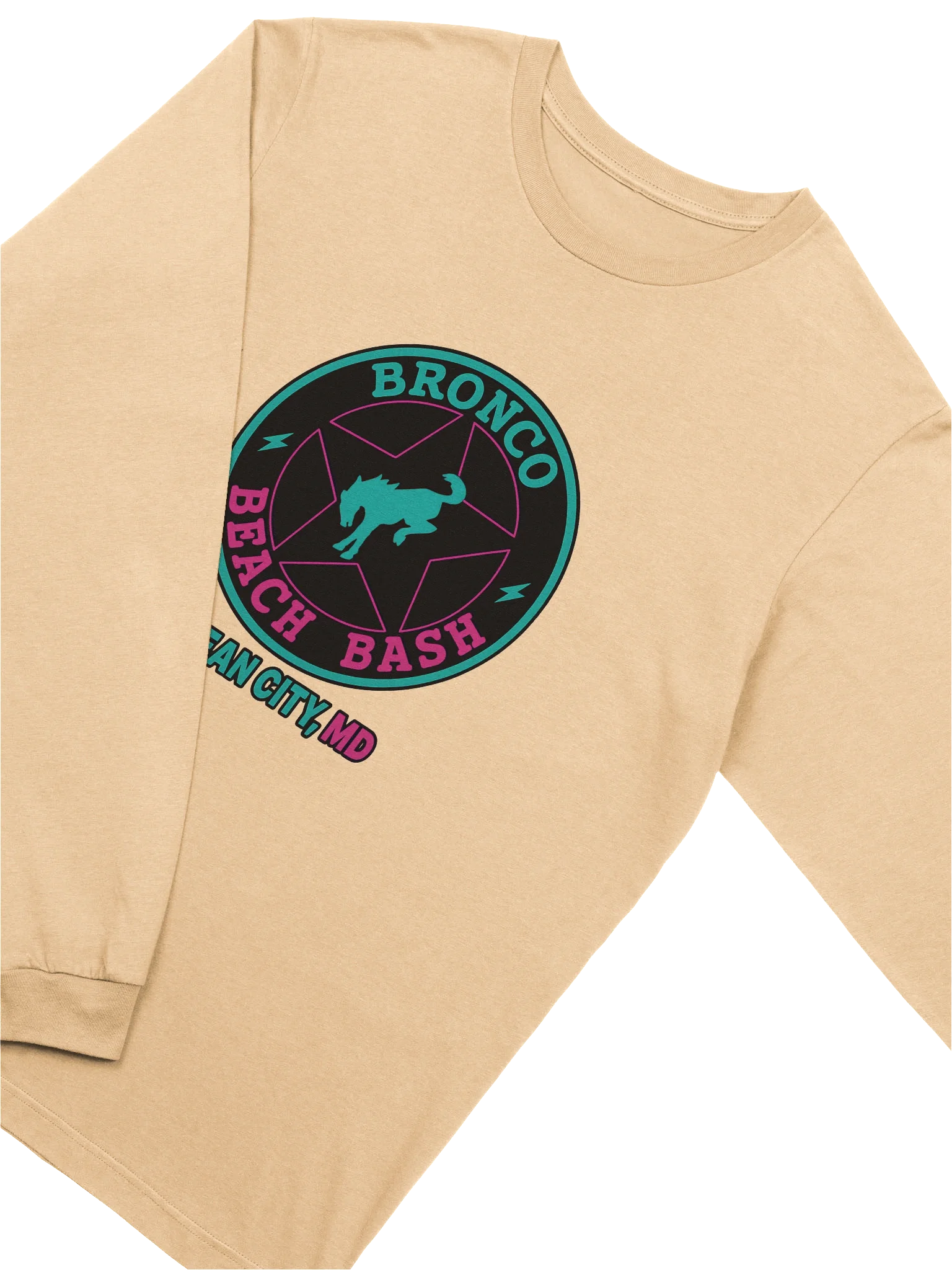 2025 Bronco Beach Bash Ocean City / Destination Bigfoot Bronco Collab Full Frontal Long Sleeve Bella+Canvas Supersoft T-Shirt (Multiple Colors Available) product image (38)