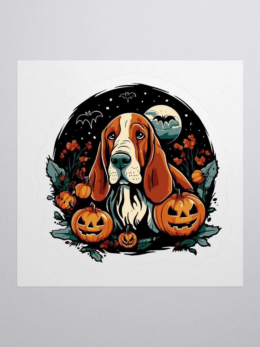 Basset Hound Dog Halloween Funny Sticker product image (1)