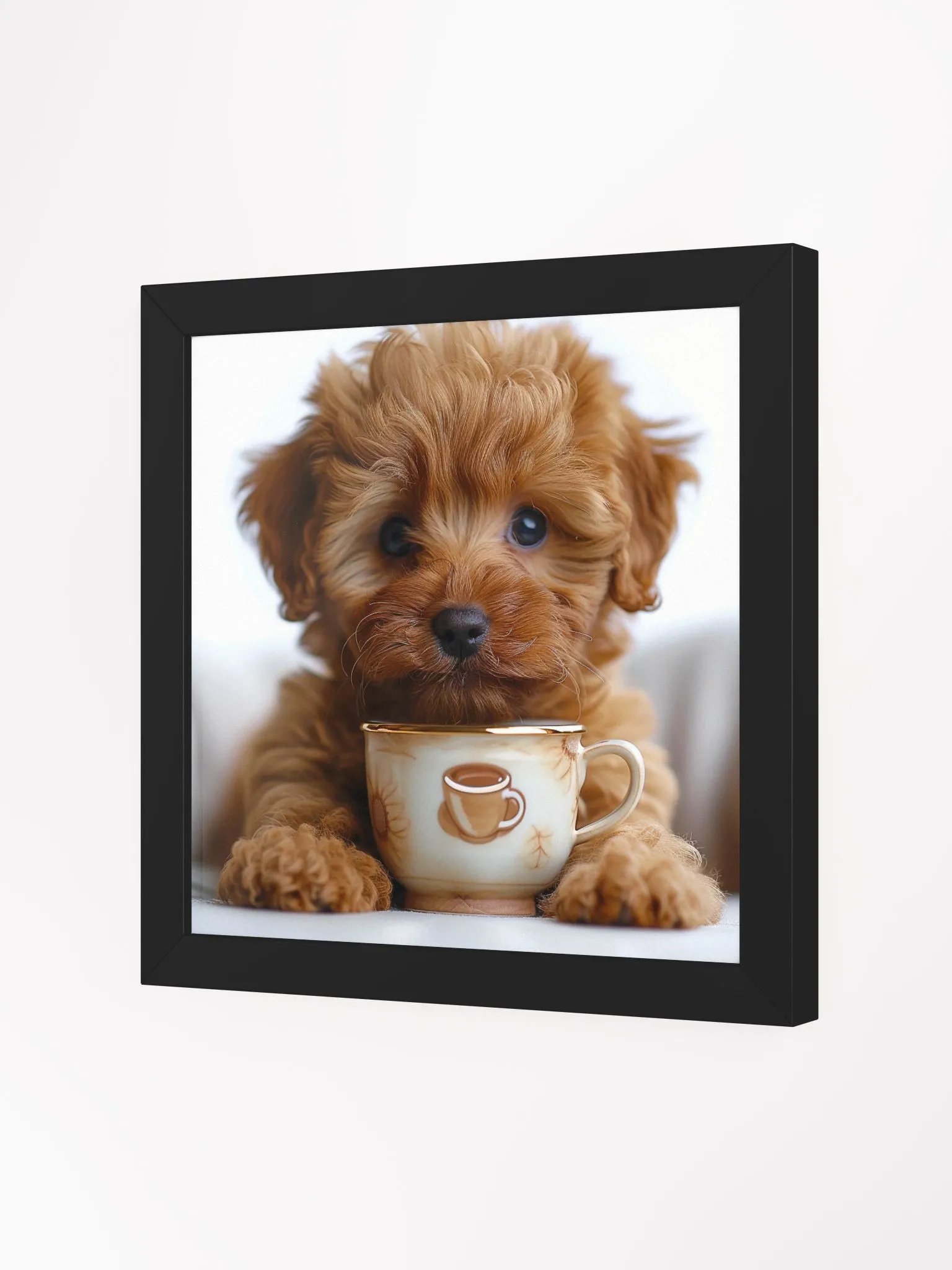Coffee Lover Cute Cavapoo / Goldendoodle Puppy Art product image (3)