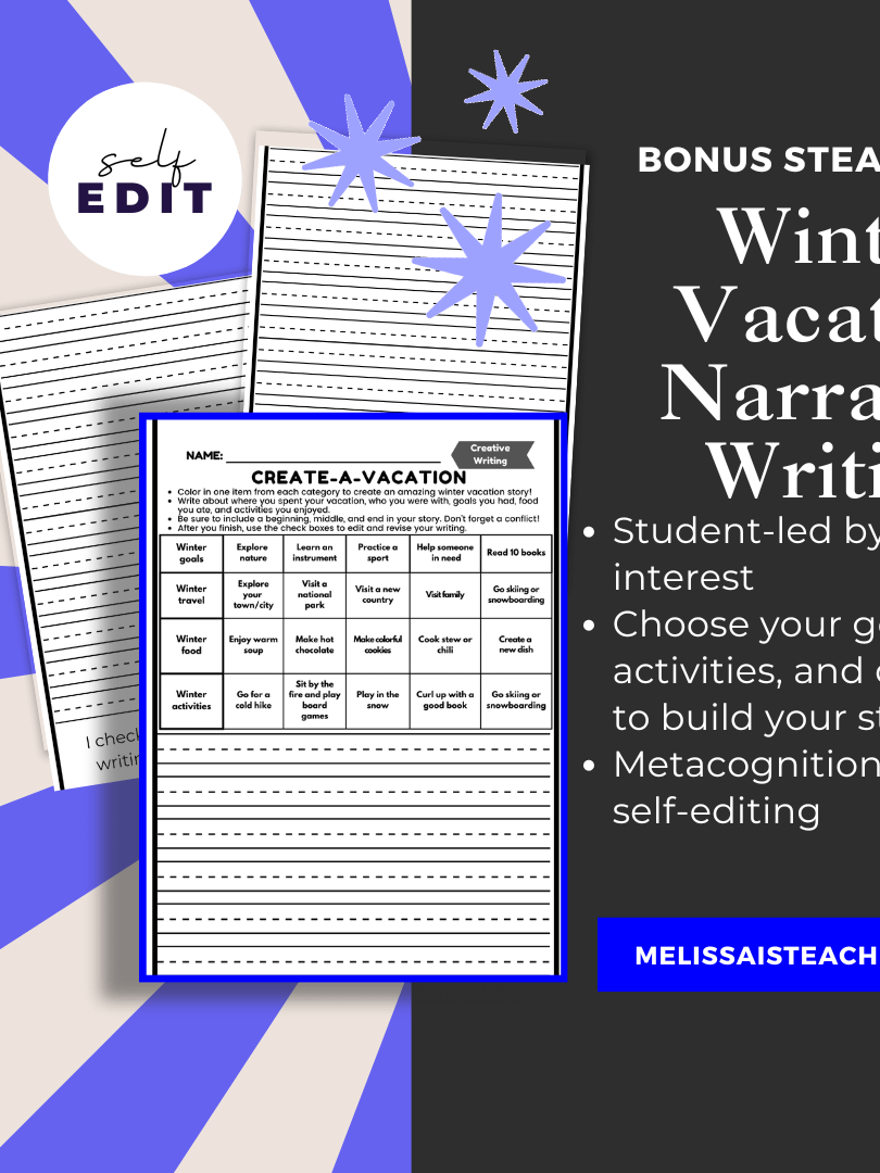 Winter Writing Editing Sub Plan 2nd 3rd 4th 5th Grade Snow Day, Olympics, Christmas, Gingerbread, and Vacation! product image (2)
