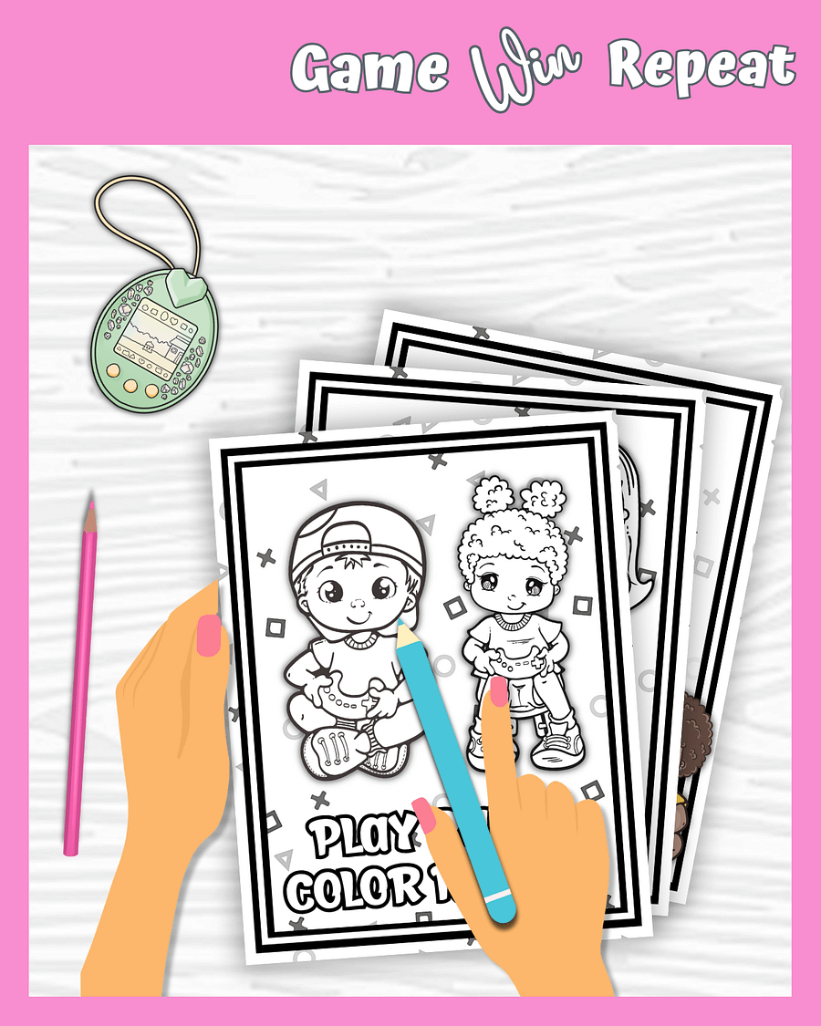 Level Up Your Imagination - Gamer Kids Coloring Pages product image (3)