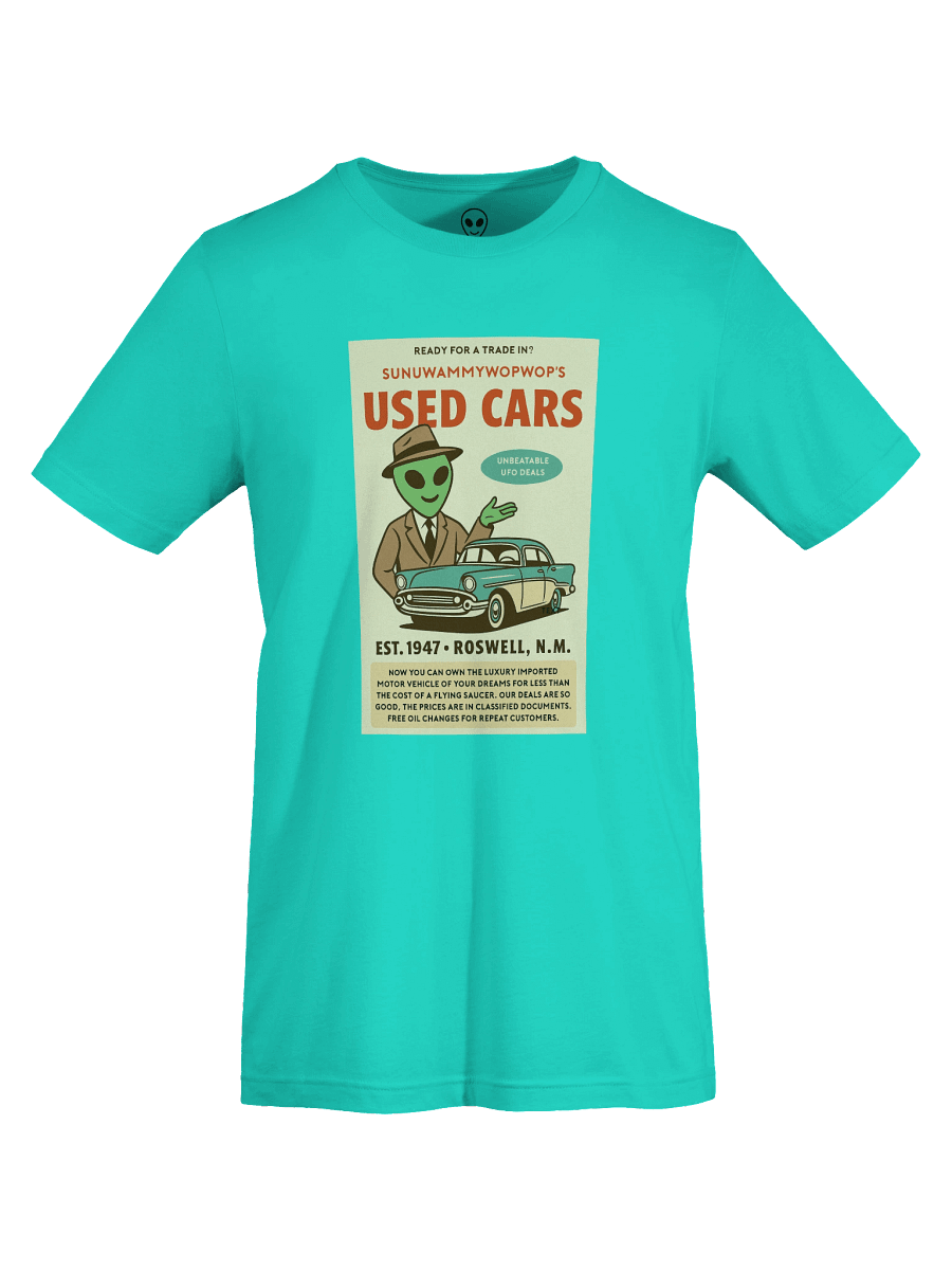 Used Car Dealership Roswell Aliens 1950's Retro Poster Unisex T-Shirt product image (55)