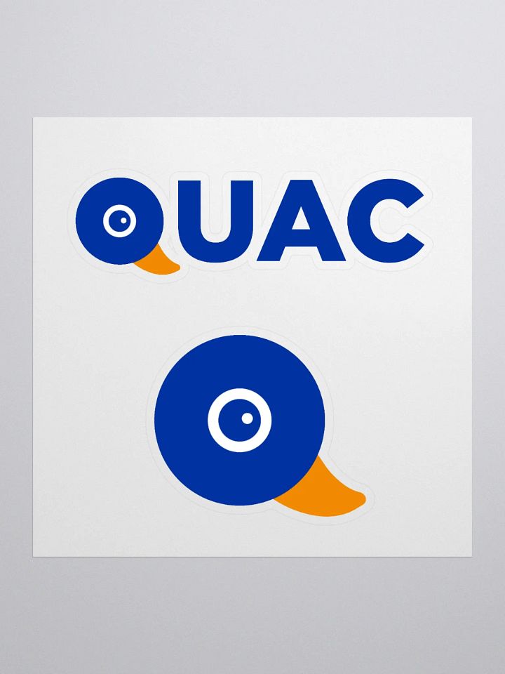Blue QUAC sticker with QUAC Head product image (1)