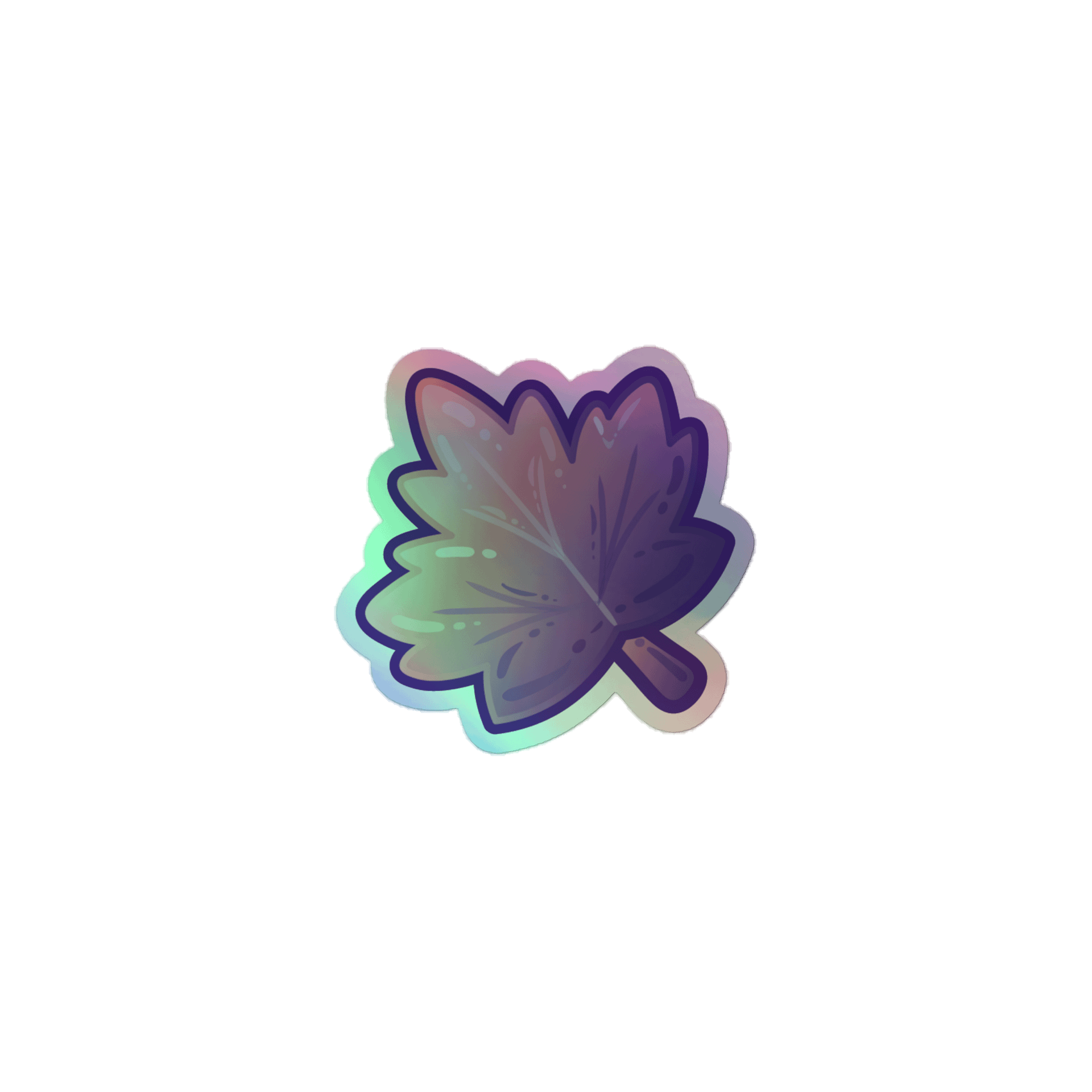 Pastel Purple Leaf Holo Sticker product image (1)