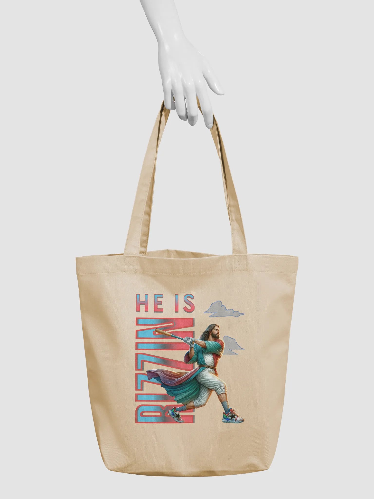 He Is Rizzin Baseball Batting Pose Eco-Friendly Tote Bag product image (6)