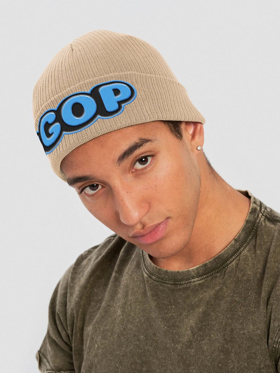 Blue Embroidered GGOP Beanie product image (14)