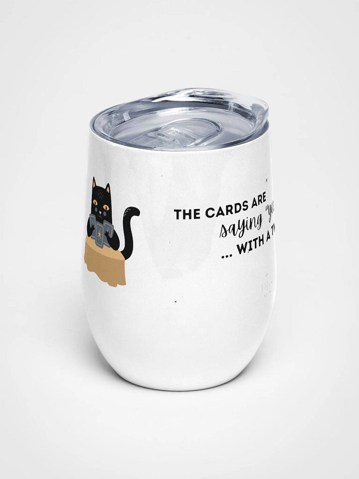 Mystic Cat Tarot Wine Tumbler: Saying Yes with a Twist product image (1)