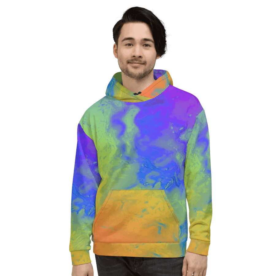 Rainbow Abstractions Unisex Pull On Hoodie product image (6)