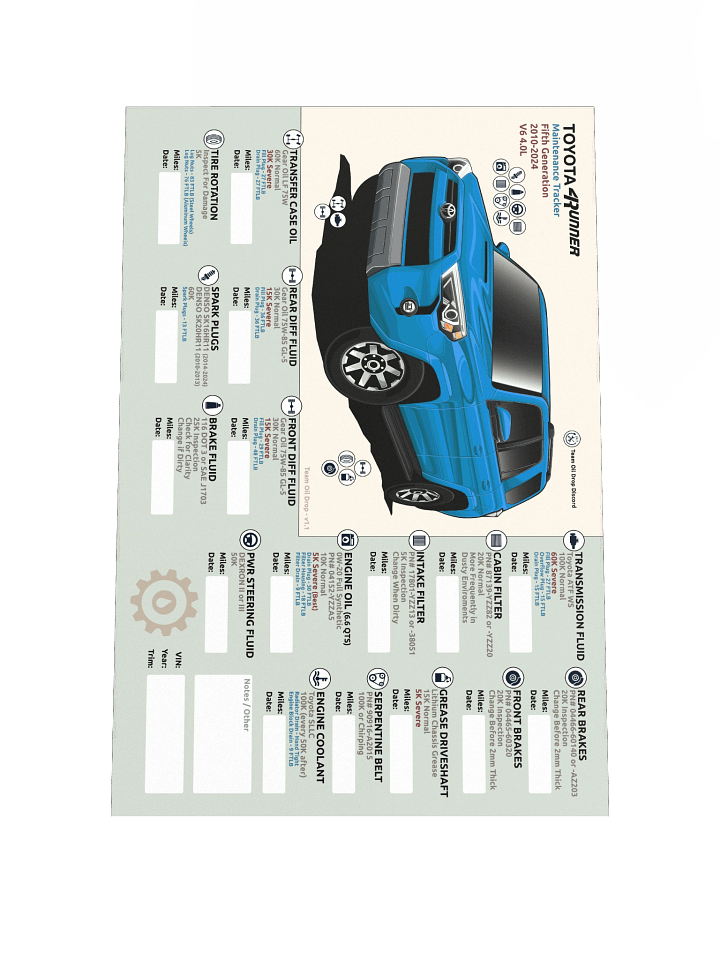 5th GEN 4Runner MAINTENANCE TRACKER V1.1 - Voodoo product image (2)