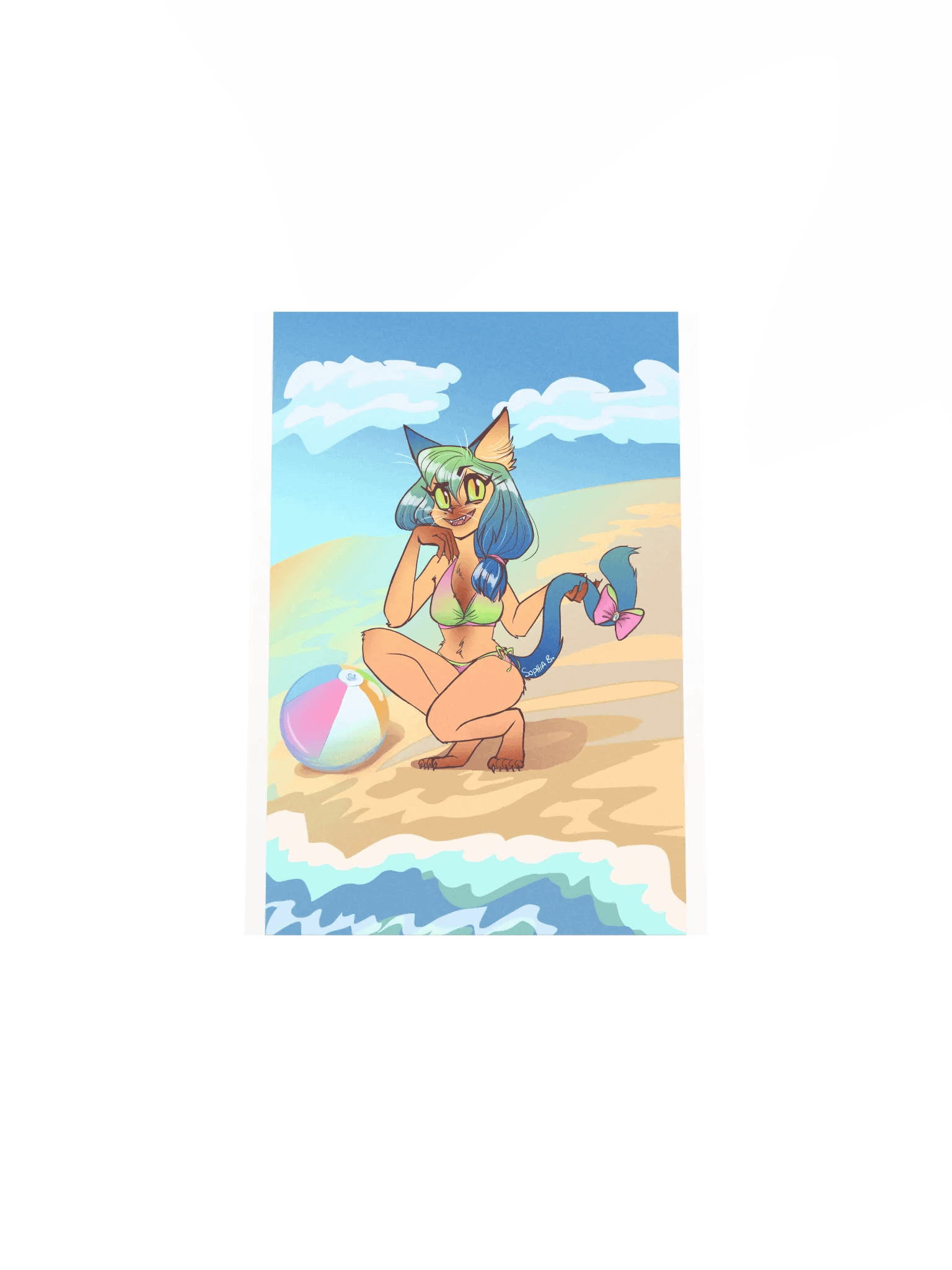 Beach Kitty - Vivid Matte Poster Print product image (4)