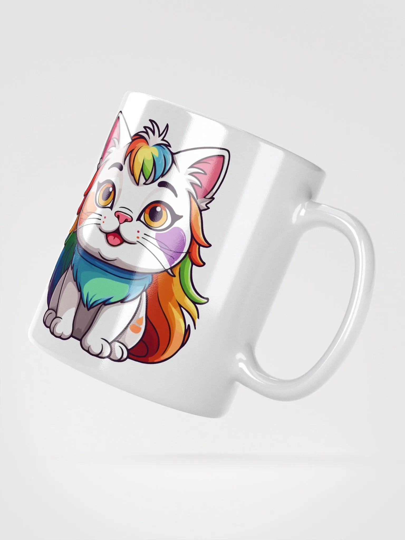 Cute Rainbow Color Cat 6 , Mug product image (4)