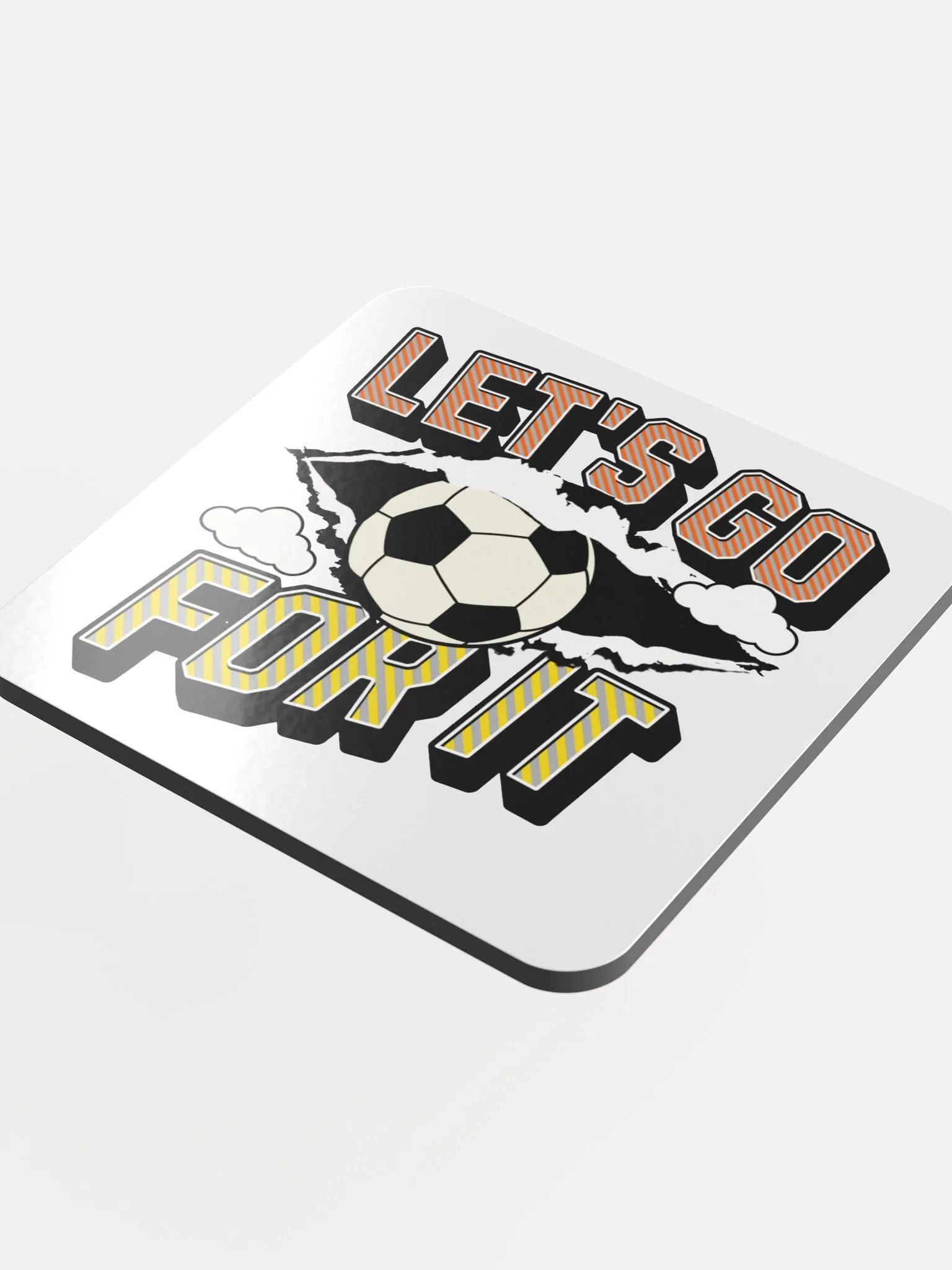Lets Go For It Soccer Spirit Glossed Coaster product image (1)