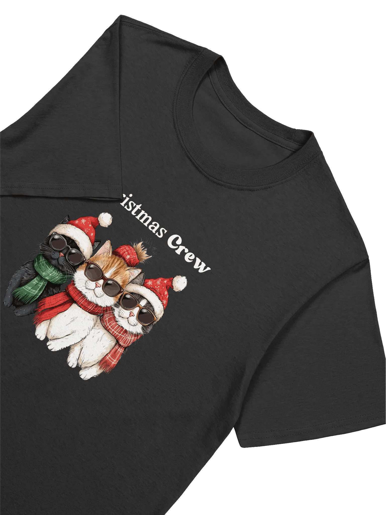 Santa Cats Christmas Crew Unisex T-Shirt product image (3)