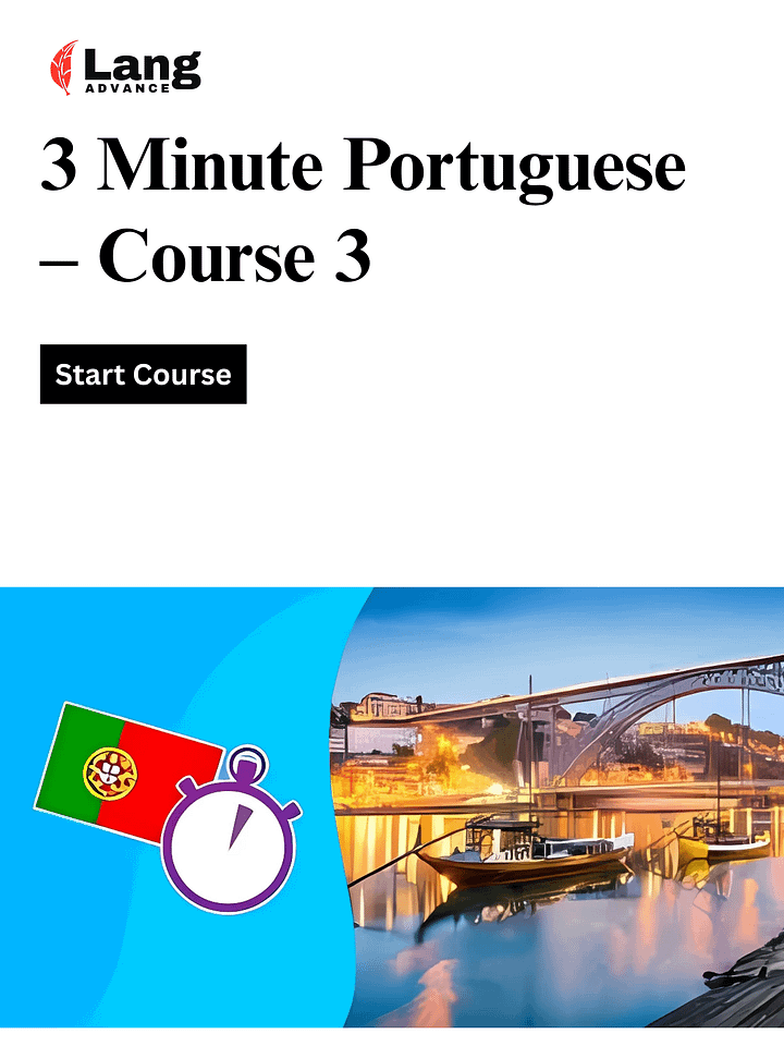 3 Minute Portuguese - Course 3 | Lessons for beginners product image (1)