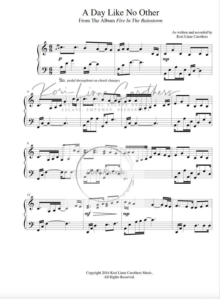 A Day Like No Other Sheet Music product image (2)