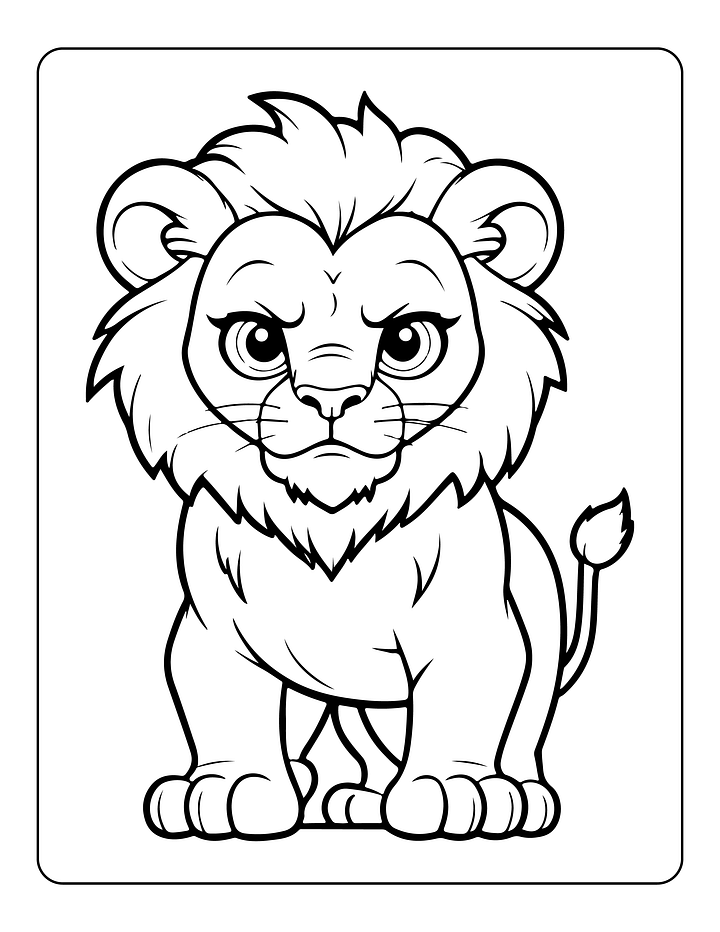 100 Cute Lion Coloring Pages for Kids PDF product image (2)