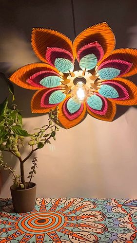 Our Bláthanna (Irish for flowers) designs have proven so popular. This one has vivid pink, orange and blue petals and is appr...