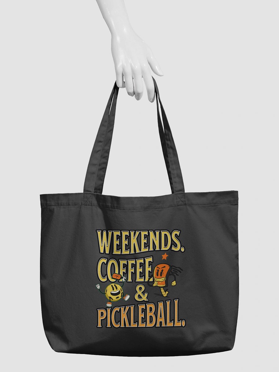 Weekends Coffee And Pickleball Vibes Organic Tote Bag product image (3)