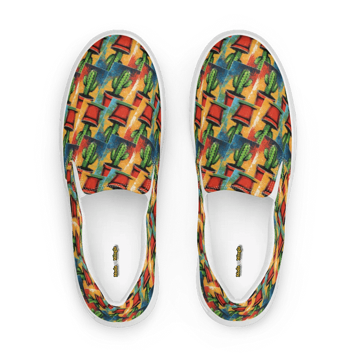 🌵 Women's Slip-On Canvas Shoes – Cactus Print for a Trendy Desert Vibe! product image (1)