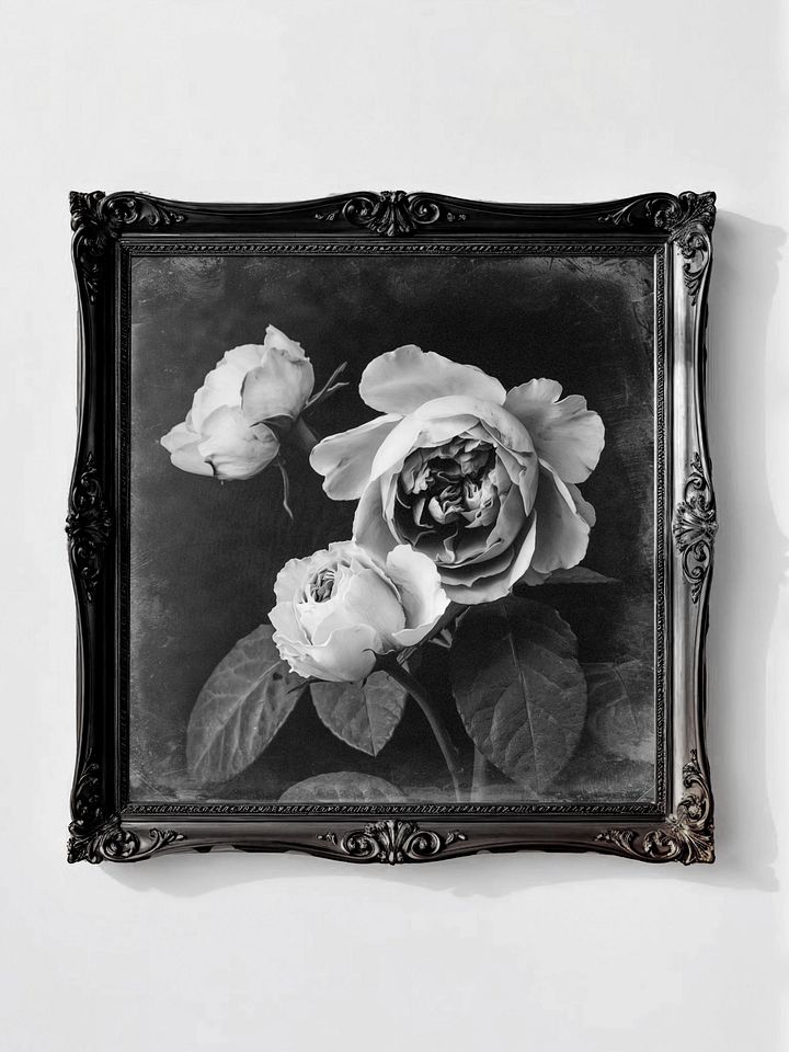 Victorian Rose III, Vintage Black & White Square (Printable) product image (1)