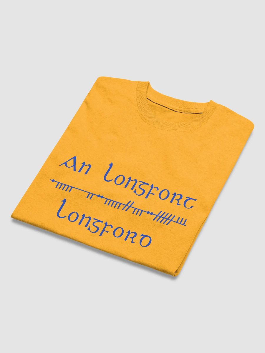 Longford/An Longfort Scholastic style Ogham gold printed T-shirt product image (3)