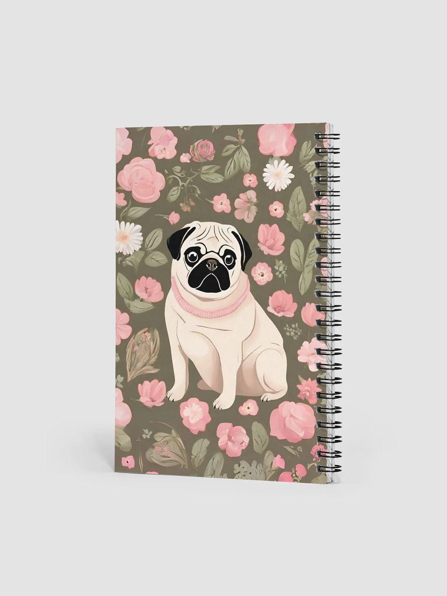 Pug and flowers pattern Spiral Notebook product image (3)