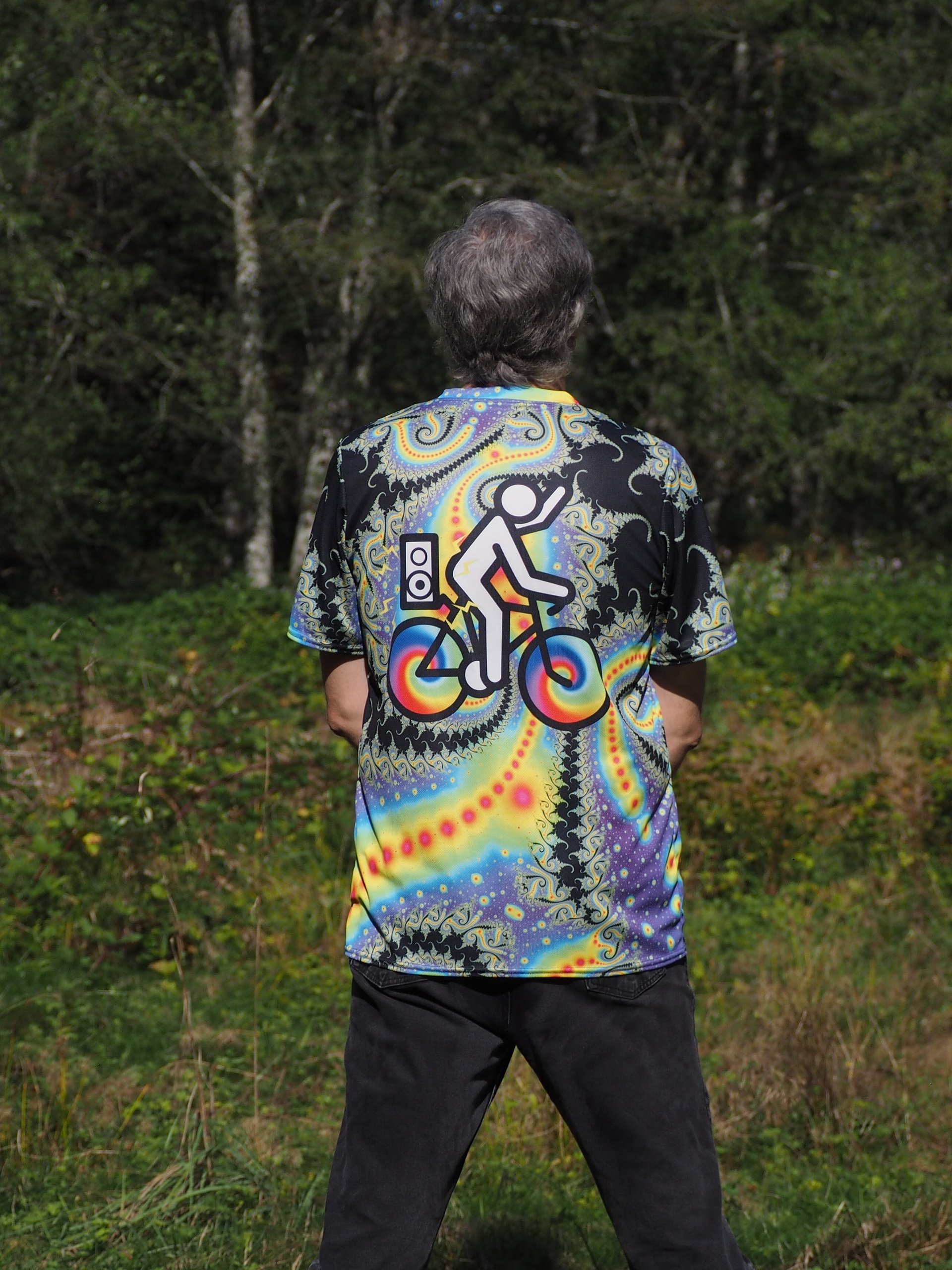 Fractal Bike Rave Jersey - Fluorescent Nebula product image (1)