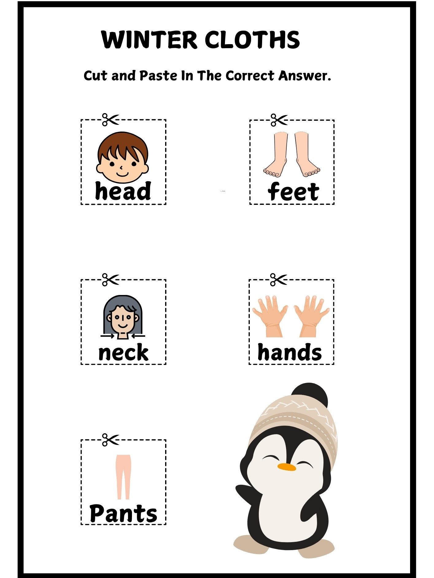 Winter Clothes Worksheets Printable product image (2)