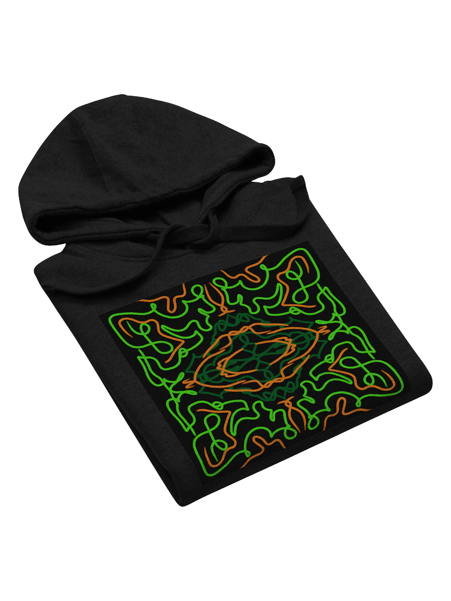 Green and orange symmetrical design hoodie product image (5)