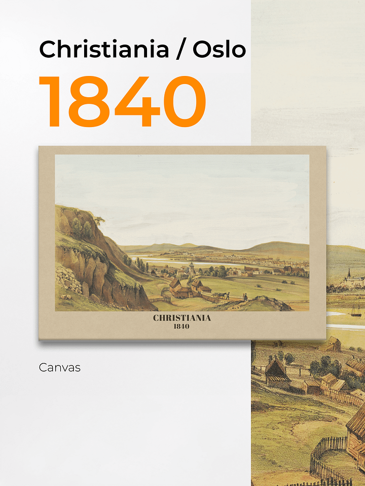 Christiania 1840 Canvas Print - Restored Historic City View product image (1)