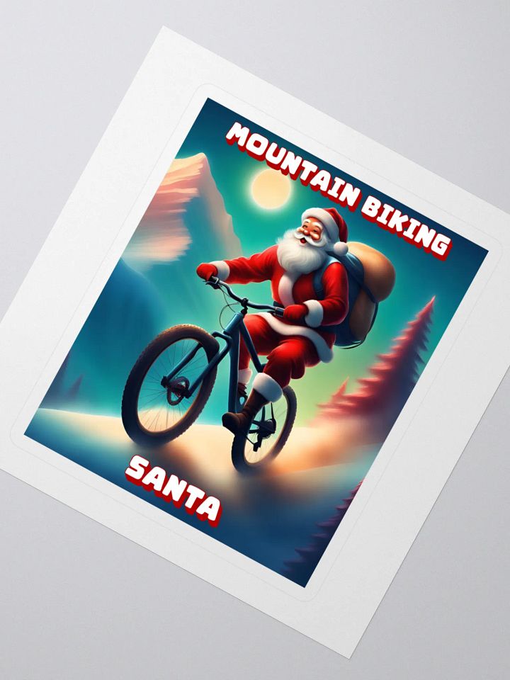 Mountain Biking Santa - Christmas Sticker product image (2)