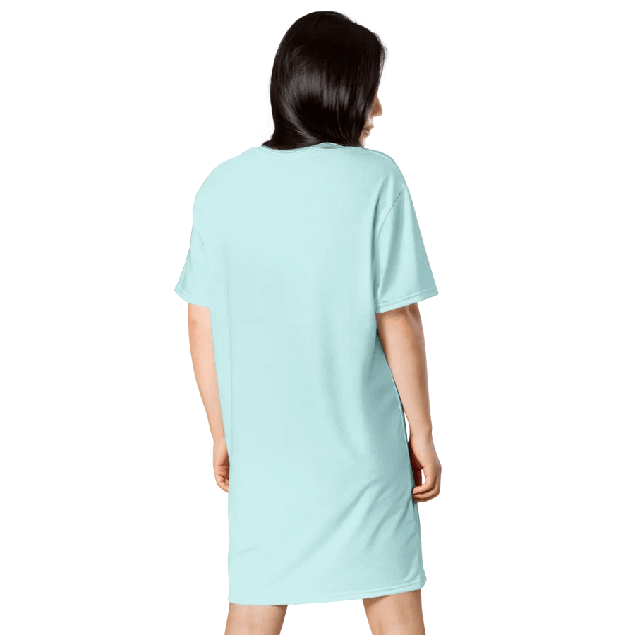 Cyan Blushing Sloth Love T-Shirt Dress product image (2)