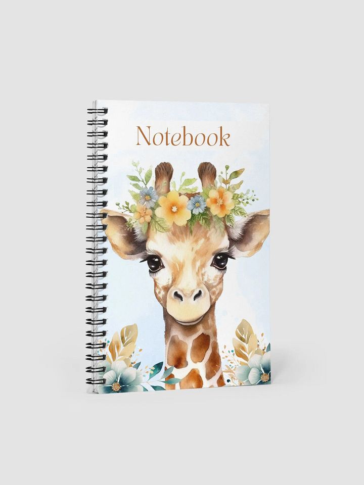 Whimsical Giraffe Floral Spiral Notebook product image (1)