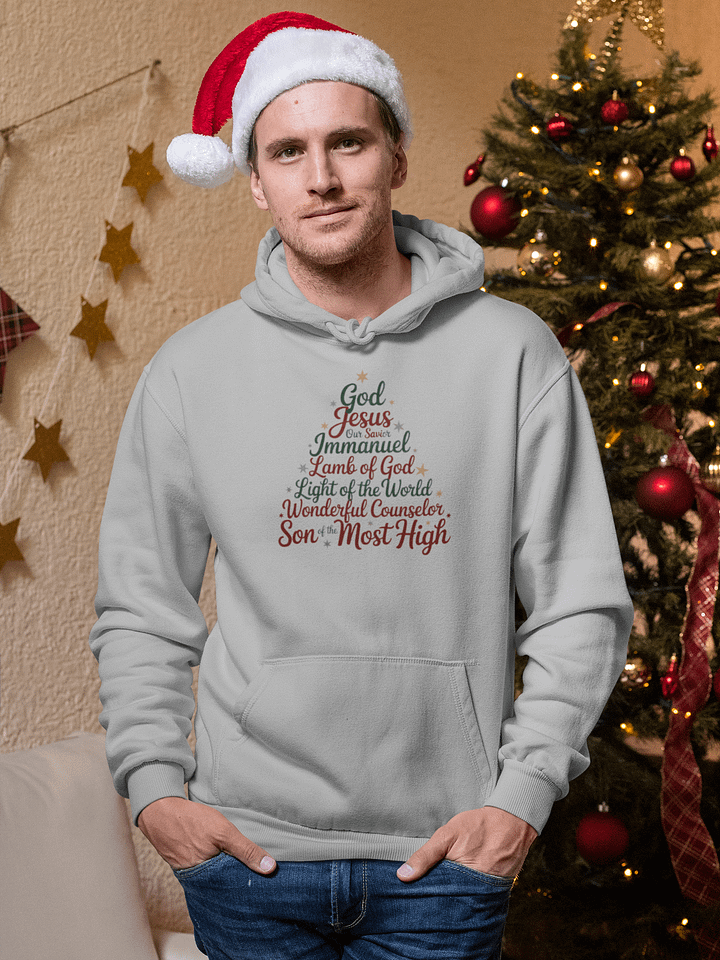 Christian Christmas Hoodie Names Of Jesus Christmas Tree product image (2)