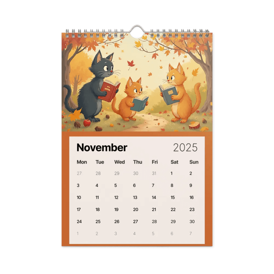Tales & Tails: 2025 Calendar for Cat and Book Lovers | 8.26″ × 11.69″ (A4) | Book Lover Gifts | Literary Cats Wall Calendar product image (11)