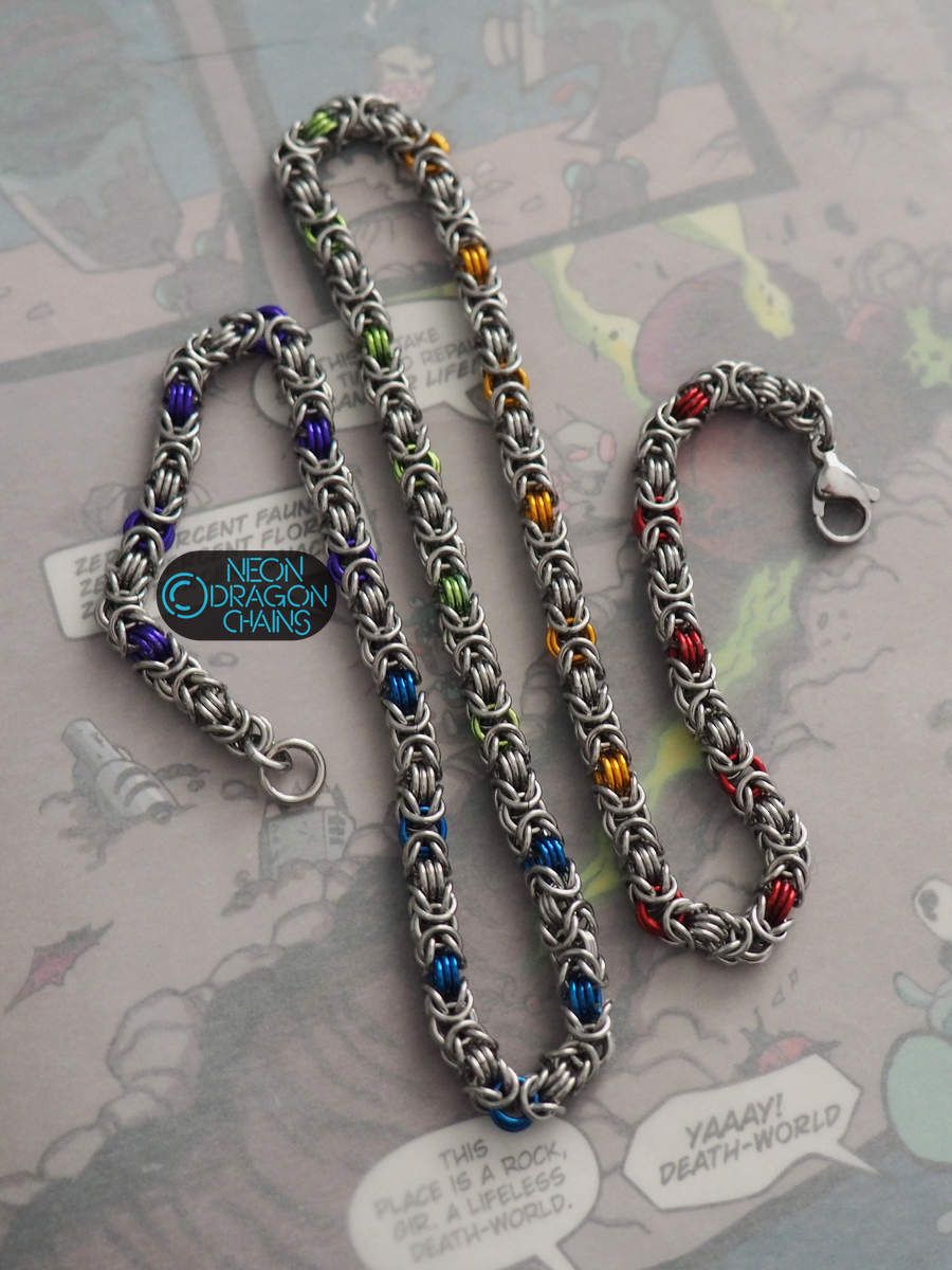 Pixie Byzantine Necklace / Rainbow Chrome OOAK product image (4)