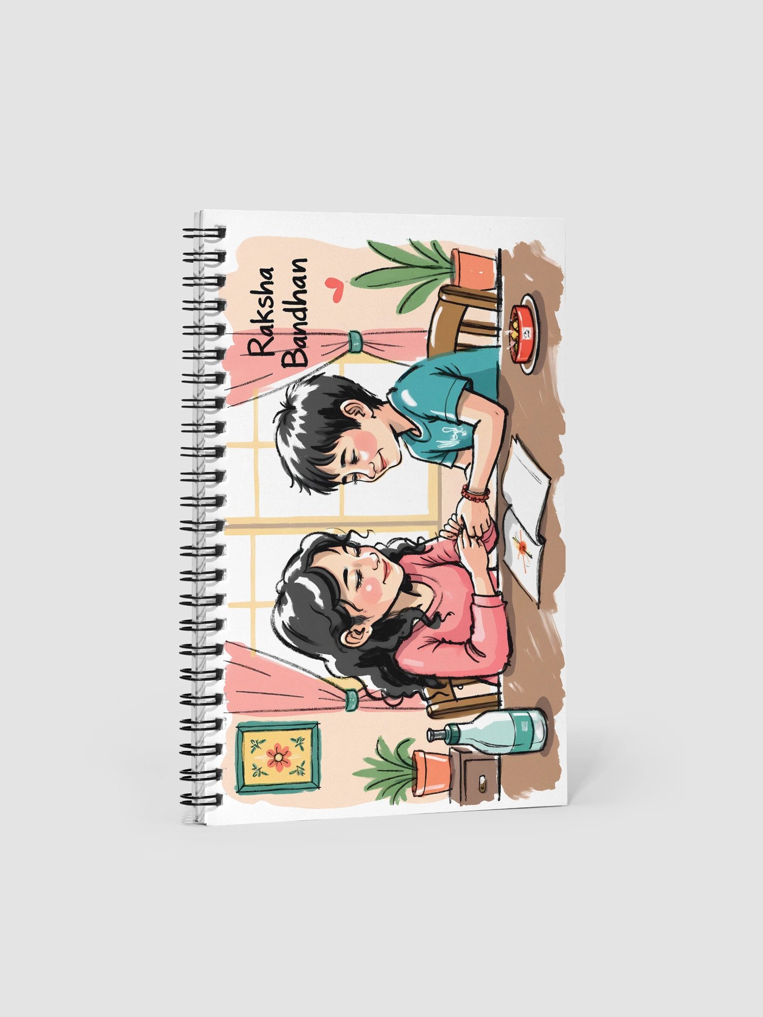 Sister-Brother Bond: Heartwarming Raksha Bandhan Art Spiral Notebook product image (1)