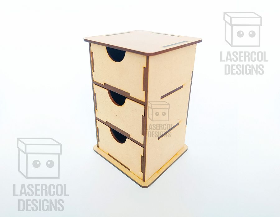 3 Drawers Desk Organizer - Laser Cut Files product image (7)