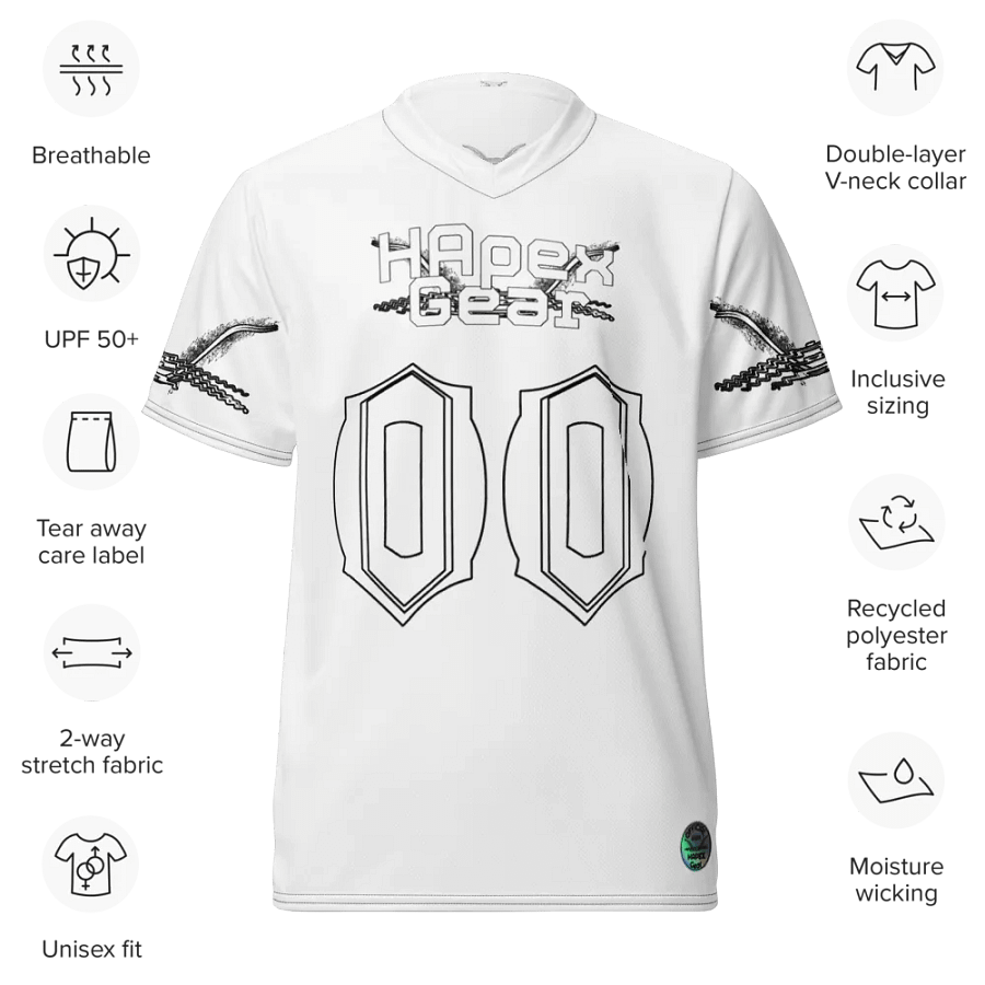 Recycled Unisex Sports Jersey - Capital - White - White HApex Gear White Logo product image (8)