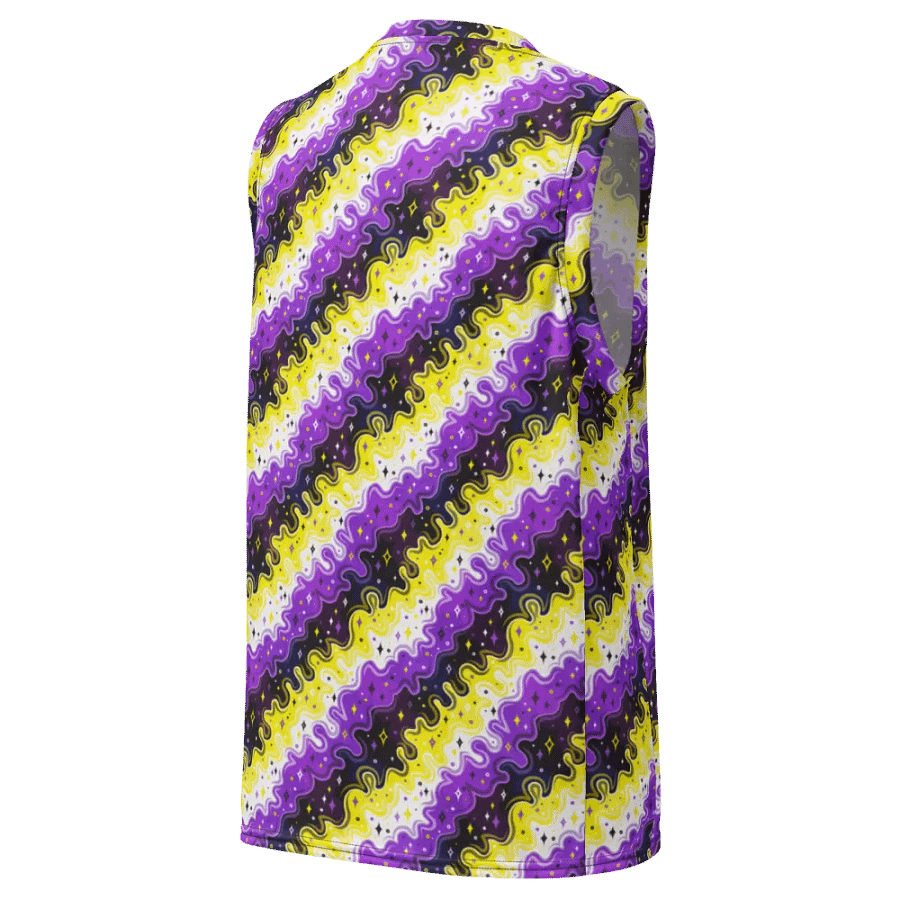 Non-Binary Pattern All-Over Unisex Basketball Jersey product image (2)