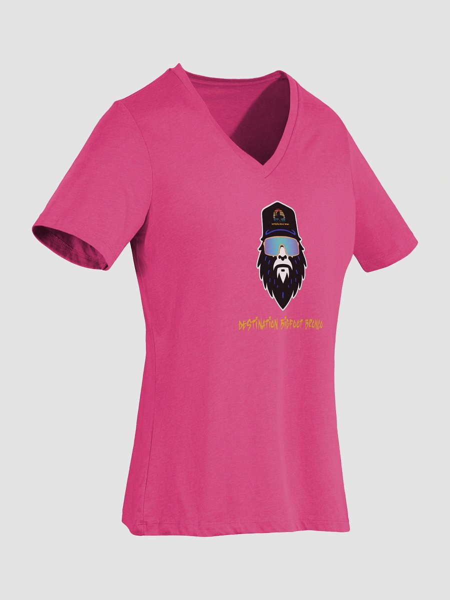 Destination Bigfoot Bronco Bigfoot Logo Bella+Canvas Women's Relaxed V-Neck T-Shirt (Berry) product image (7)