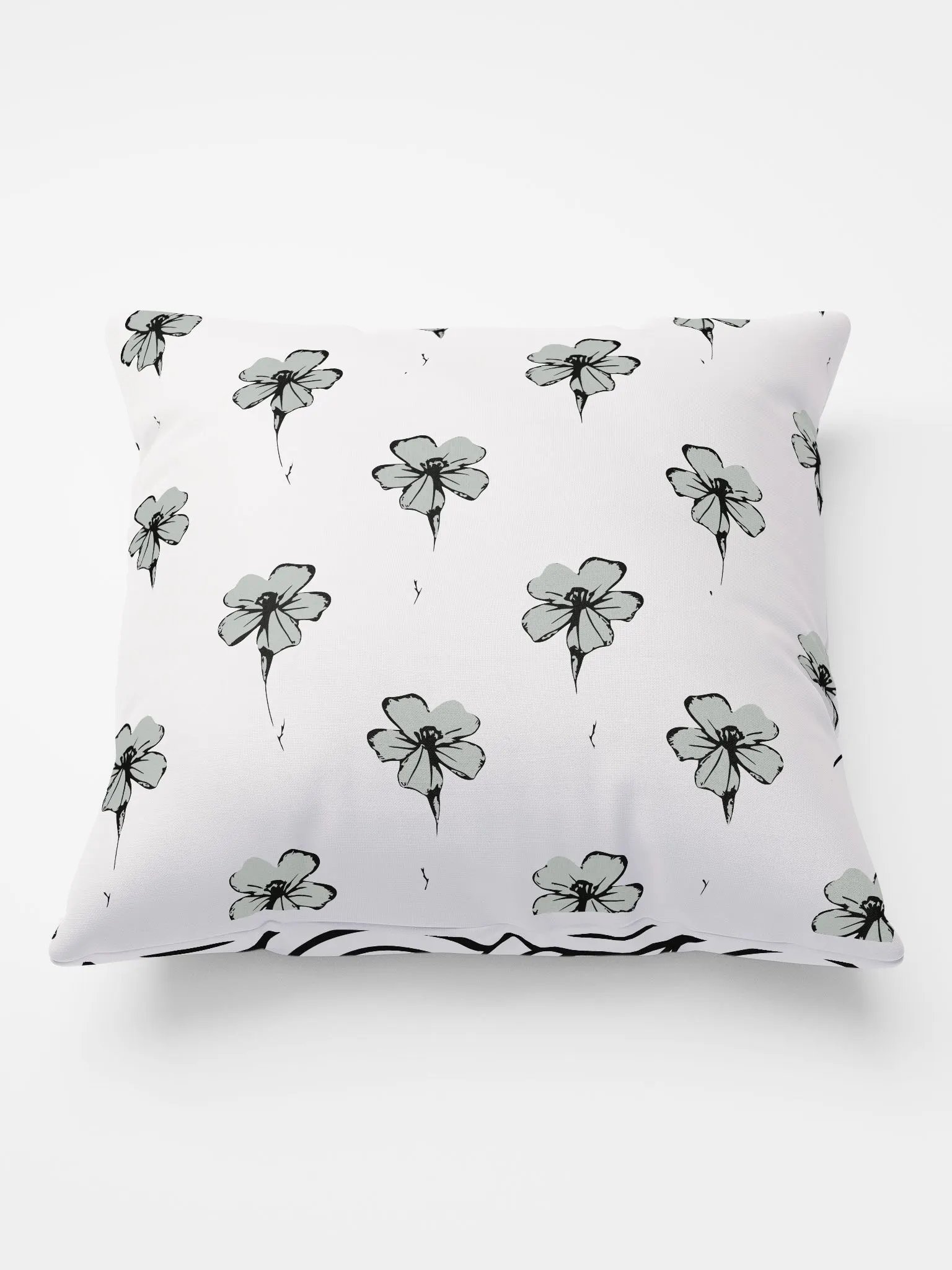 Monochrome Maze Floral Pillow product image (2)