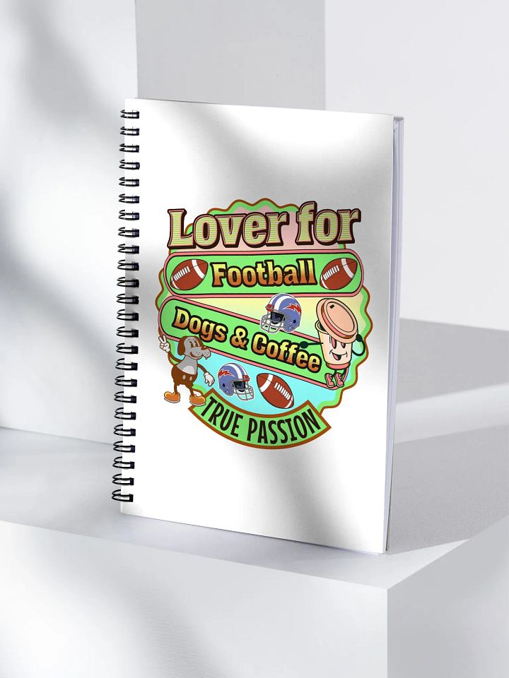 Lover For Dogs Coffee Football Passion Play Spiral Notebook product image (1)