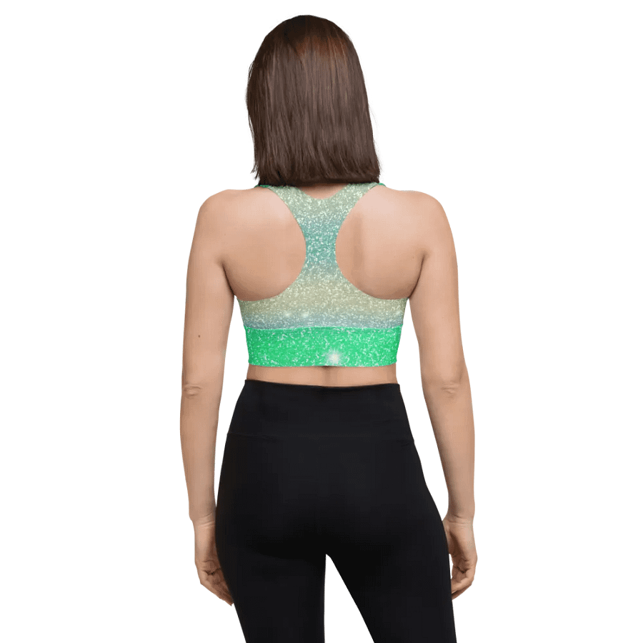 Glitter Unicorn Texture Design Longline Sports Bra - 1 product image (4)