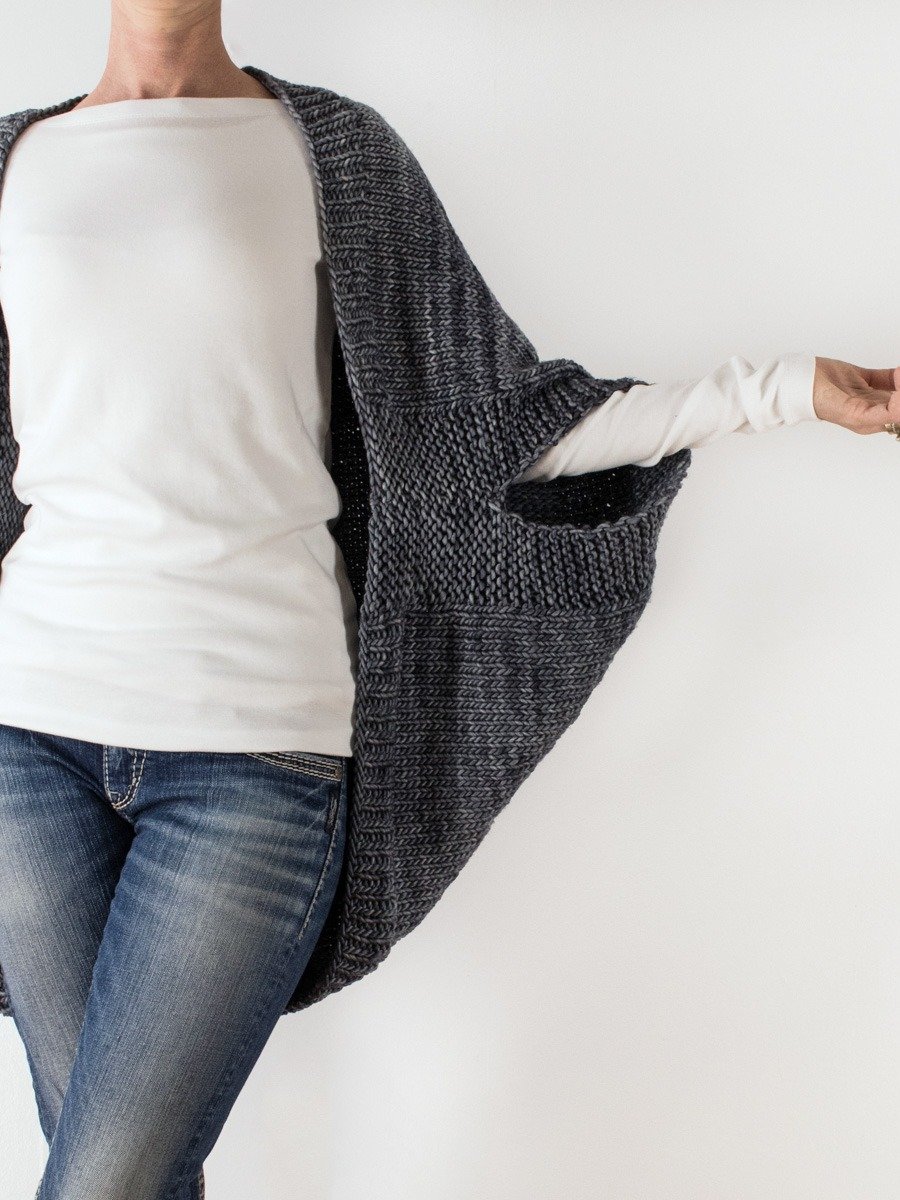 Bulky Scoop Shrug Knitting Pattern - Decisiveness product image (2)