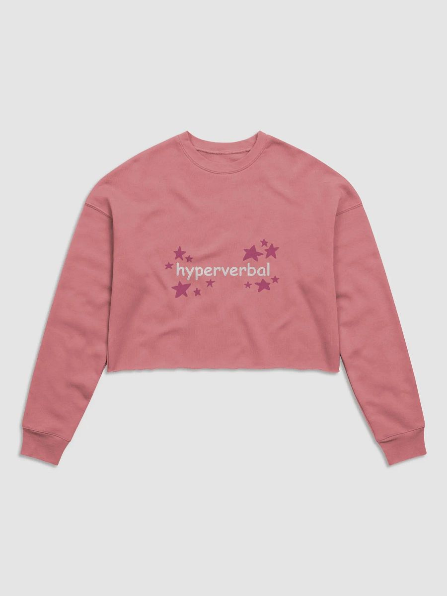 hyperverbal (comic sans with pink stars) printed women's fleece crop sweatshirt product image (1)